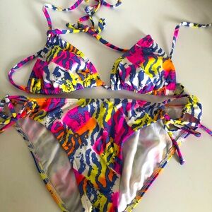 Roxy Animal Print Triangle Bikini Set